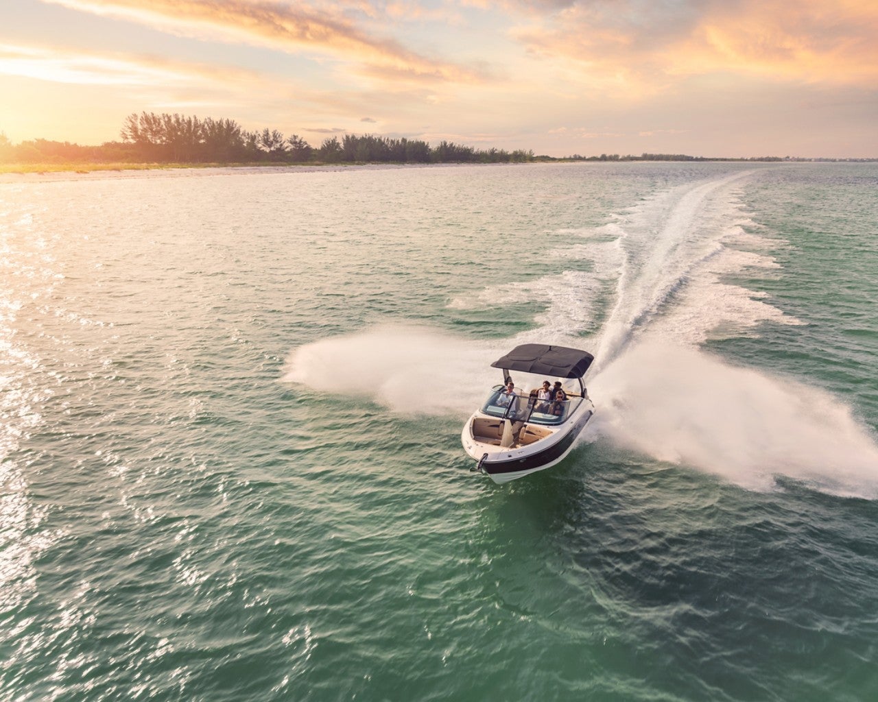 SLX 260 Outboard at sunset