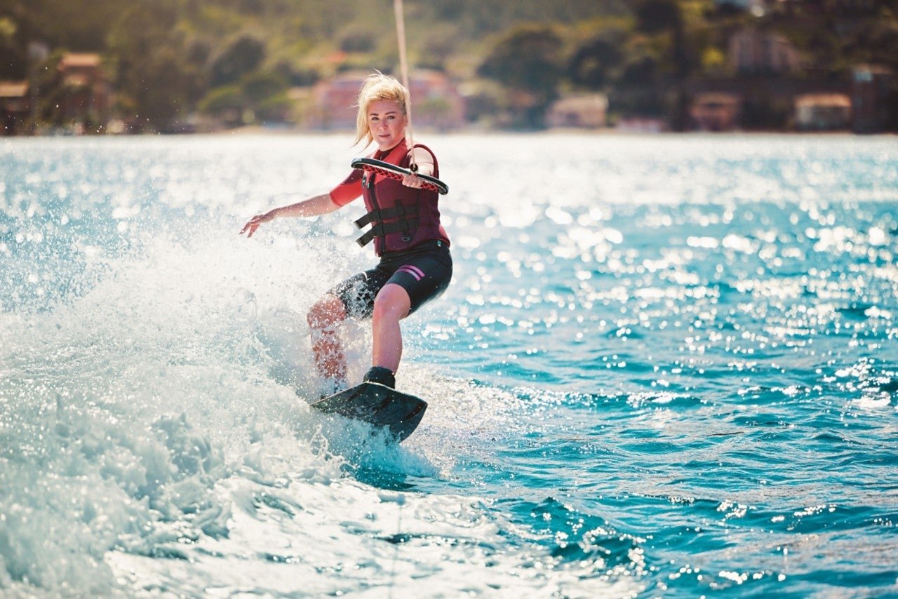 Woman wakeboarding