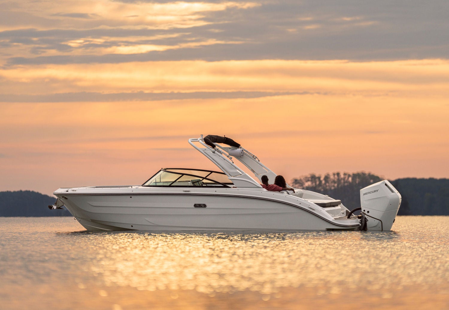 Sea Ray SDX 270 Outboard still sunset