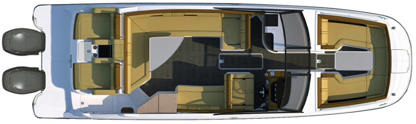 Sea Ray SDX 290 Outboard Floorplan