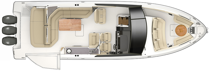 Sea Ray SLX 400 Outboard Floorplan